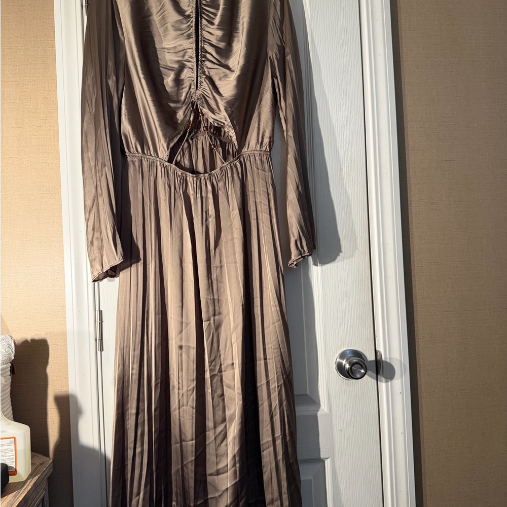 Zara Taupe Long Sleeve Dress